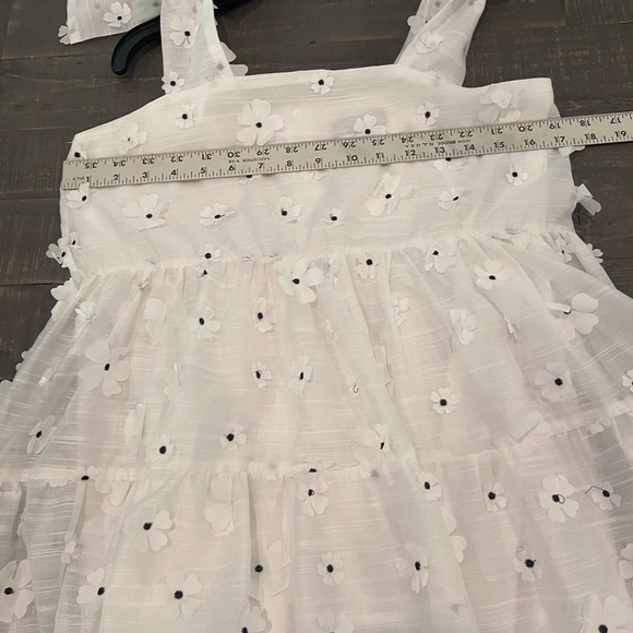 Sister Jane. Almond Blossom White dress. Tiered. Bow shoulders. Small. NWOT - Picture 8 of 10